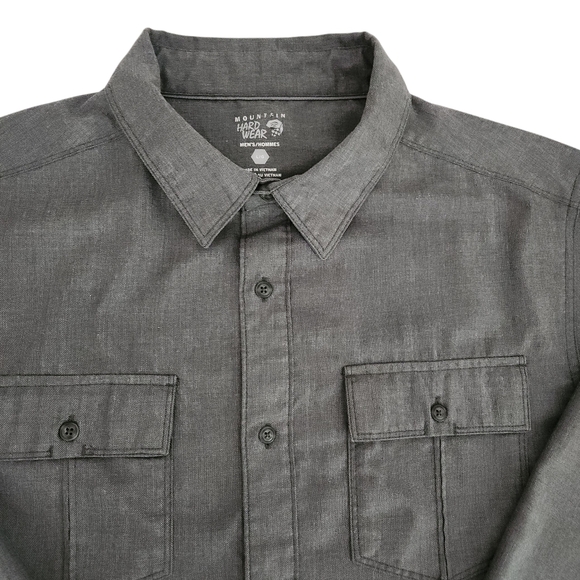 MOUNTAIN HARDWEAR grey Frequentor hiking button-up shirt large - Picture 8 of 14